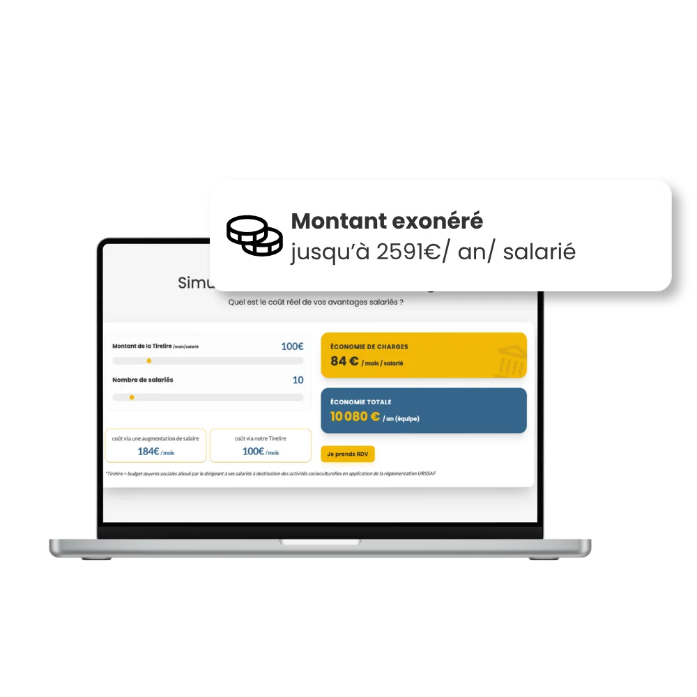 Simulateur d'économies de charges AmHappy — montant exonéré jusqu'à 2 591 € par an et par salarié